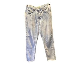 Zara Basic Denim Light Wash Frayed Hem Jeans Size 6